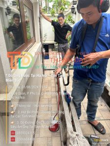 Siêu âm nước rò rỉ, dò đường ống nước bể ở Hà Đông, Hà Nội