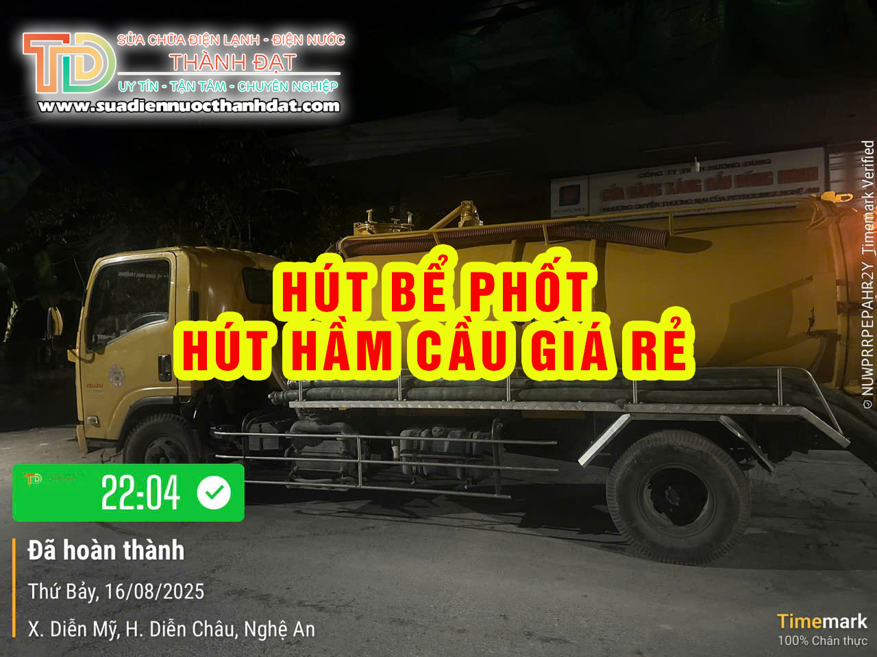 Dịch Vụ Hút Hầm Vệ Sinh, Hầm Cầu, Bể Phốt Giá Rẻ Tại Diễn Châu, Nghệ An