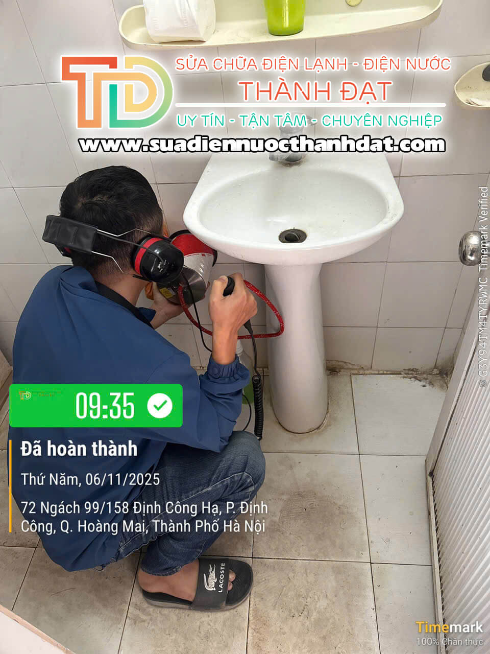 Dịch vụ thợ Siêu âm dò tìm nước rò rỉ ở Định Công (quận Hoàng Mai cũ) Hà Nội