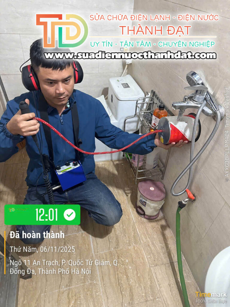 Siêu âm dò tìm nước rò rỉ ở Đống Đa Hà Nội