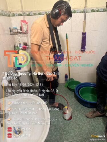 Thợ siêu âm ống nước rò rỉ tại Nghĩa Đô, Hà Nội gần đây