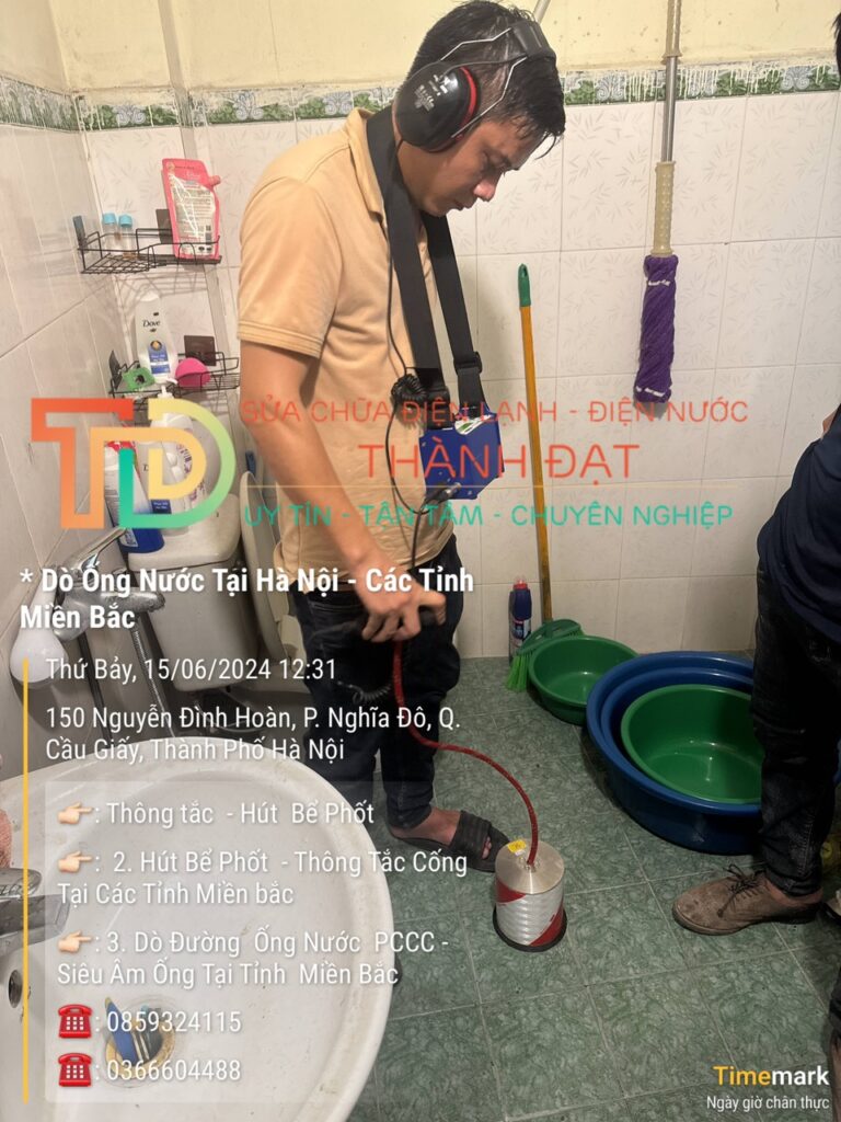 Thợ siêu âm ống nước rò rỉ tại Nghĩa Đô, Hà Nội gần đây