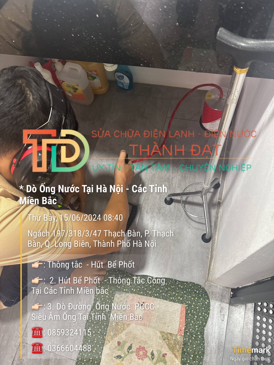 Thợ siêu âm ống nước rò rỉ tại Thạch Bàn, quận Long Biên, Hà Nội